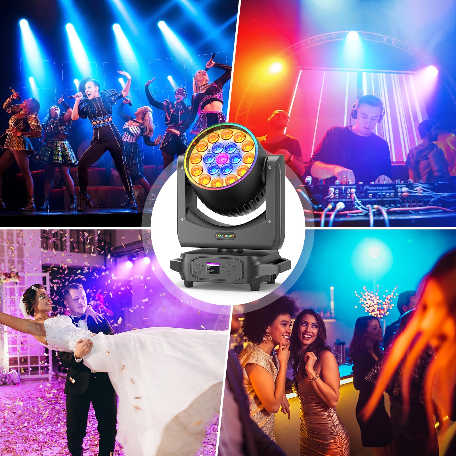 Amazon.com: 19x15W Moving Head Light RGBW 4 in 1 Beam/Wash/Zoom